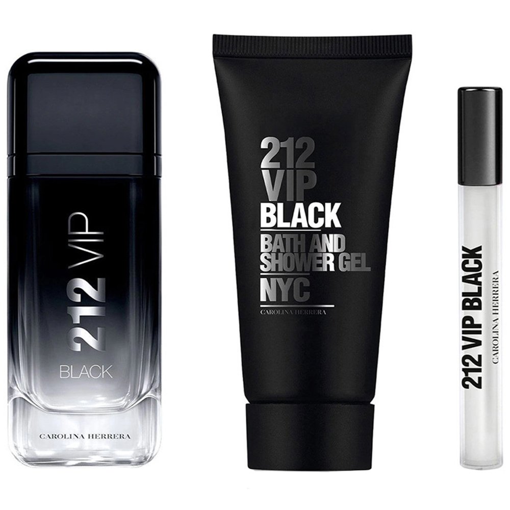 Carolina Herrera 212 Vip Black (M) Set Edp 100ml + Edp 10ml + Bath & Sg 100ml