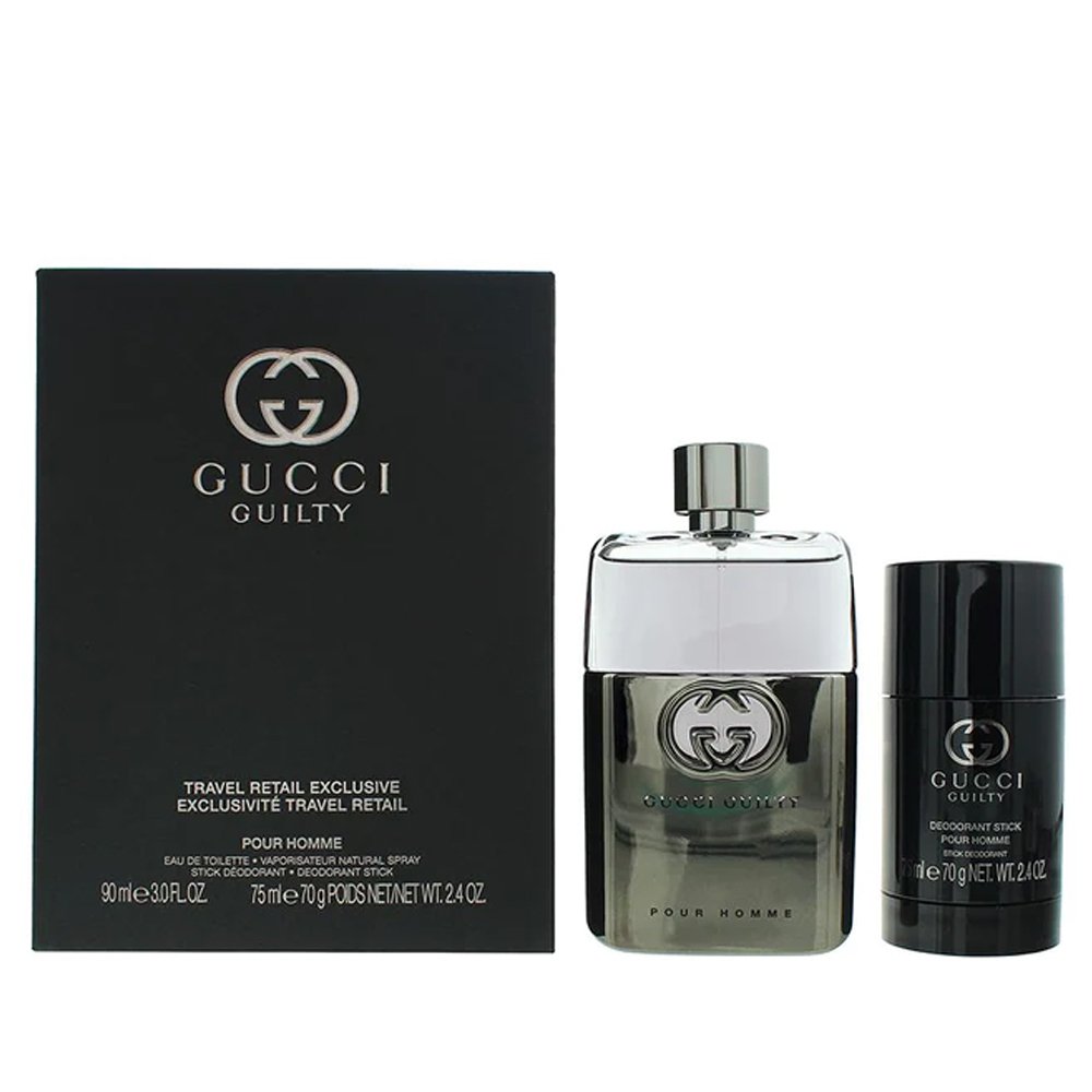 Gucci Guilty Pour Homme (M) Set Edt 90ml + Deo Stick 75ml + Sg 50ml - Image 2